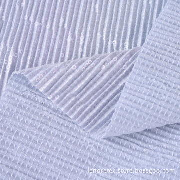 Polyester Rayon Metallic Sequin Jersey Embroidery Fabric